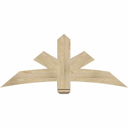 Ekena Millwork Alberta Rough Sawn Timber Gable Bracket, Douglas Fir, 60"W x 25"H x 6"D x 6"F, 10/12 Pitch GBW060X25X0606ALB00RDF